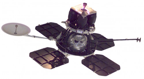 A NASA image of the Lunar Orbiter spacecraft bus. Image Credit: NASA