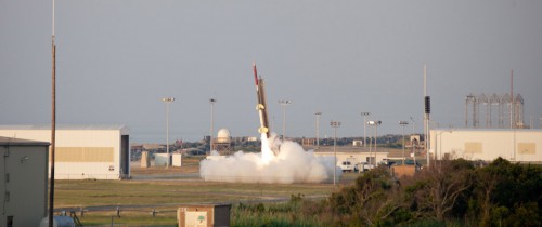 NASA Space Grant Consortium Colorado Rockon photo of launch of sounding rocket. NASA photo posted on AmericaSpace