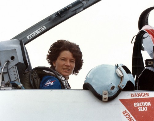 AS-618~1 Retro Space Images post of  NASA image of astronaut Sally Ride posted on AmericaSpace