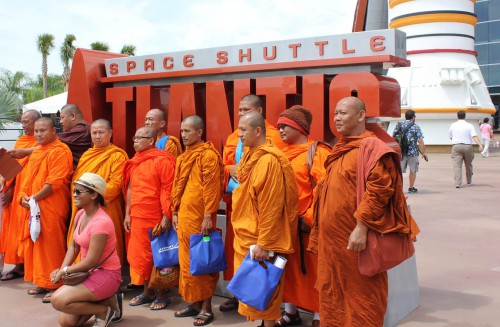 AmericaSpace photo Buddhist Monks Atlantis Exhibit Kennedy Space Center Visitor Complex photo Credit Jason Rhian AmericaSpace