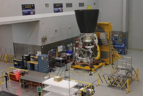 AmericaSpace photo Delta IV rocket engine RS-68 at Stennis Space Center photo credit Jason Rhian  AmericaSpace