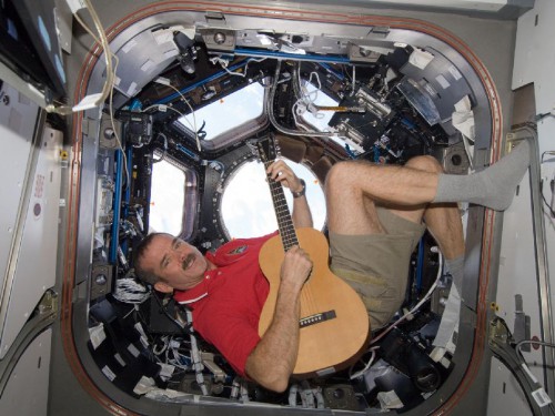 NASA image of CSA Canadian Space Agency astronaut Chris Hadfield on the ISS International Space Station NASA photo posted on AmericaSpace