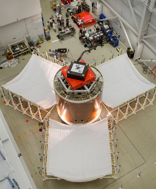 Orion SM Fairing Separation test NASA photo posted on AmericaSpace