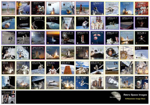 Retro Space Images image of covers of various mission collections offered by RSI posted on AmericaSpace