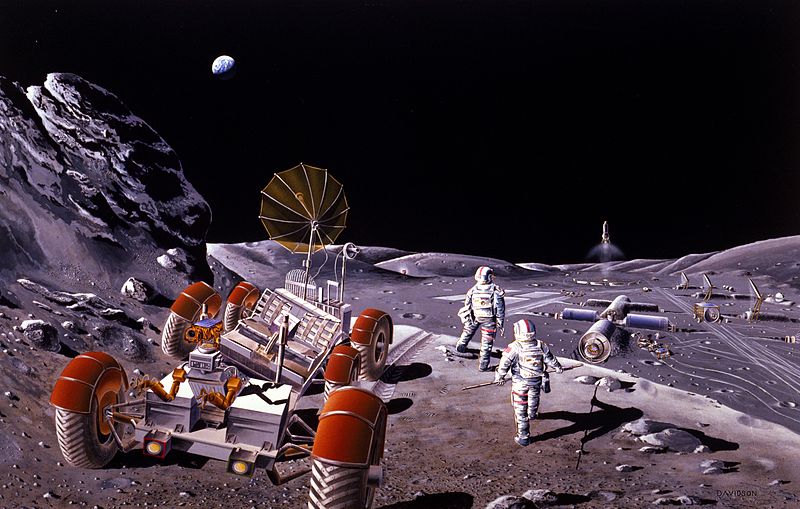 NASA artist's concept of a lunar colony concept posted on AmericaSpace