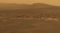 The west rim of Endeavour crater, viewed from Opportunity. Photo Credit: NASA/JPL