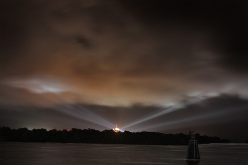 6F9K4976 Retro Space Images image of lights from last shuttle flight STS-135 Atlantis posted on AmericaSpace