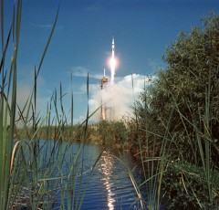 Apollo 18 thunders into orbit to meet its Soviet counterpart, Soyuz 19. Photo Credit: NASA