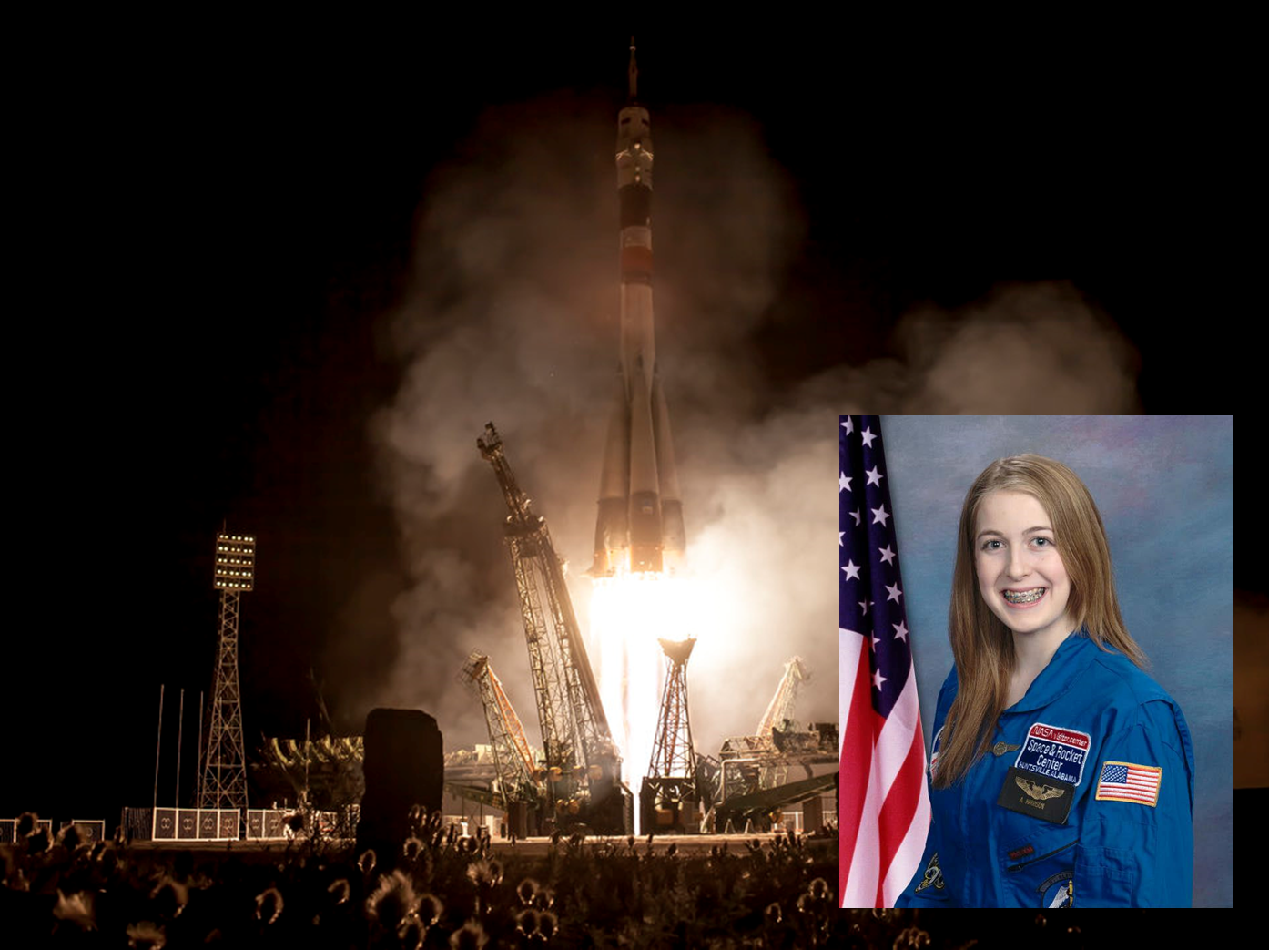 Astronaut Abby attended the launch of the Expedition 36 crew to the International Space Station ISS Image credit NASA & Astronaut Abby's Facebook page posted on AmericaSpace with permission