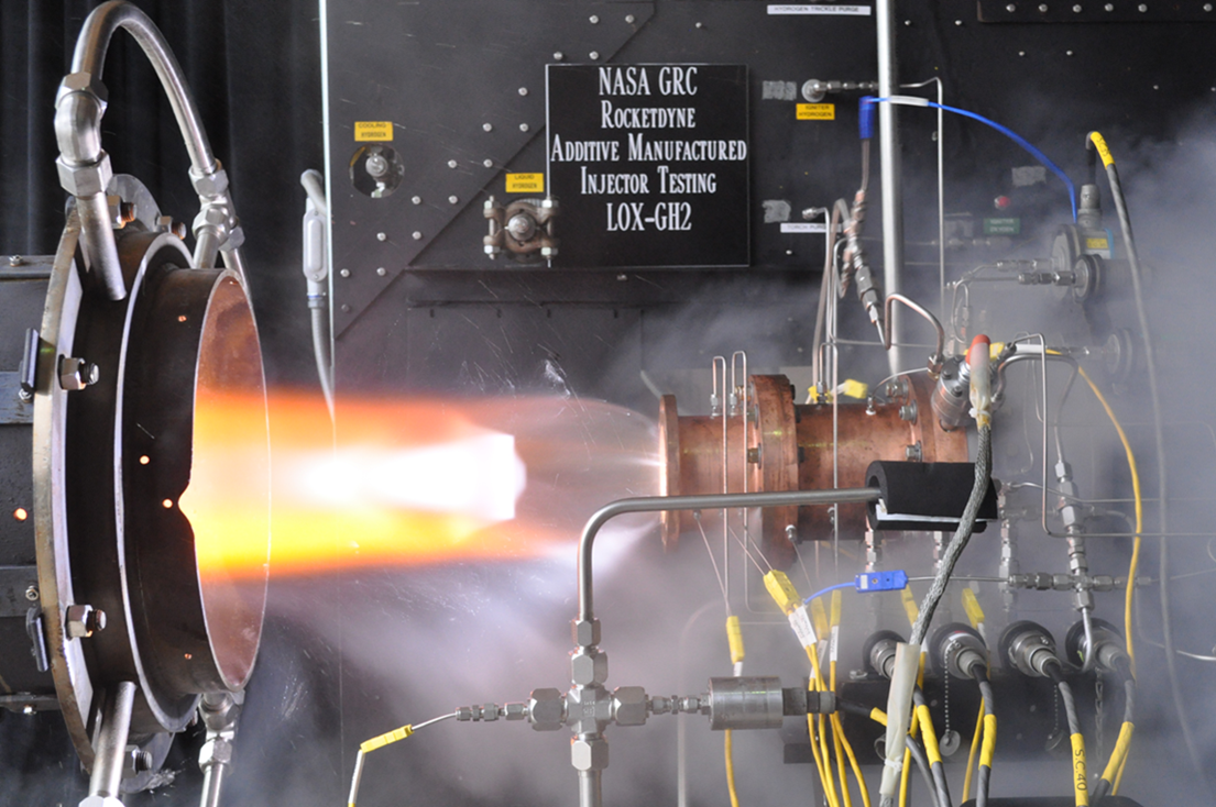 NASA Aerojet Rocketdyne image of 3D printed rocket engine posted on AmericaSpace