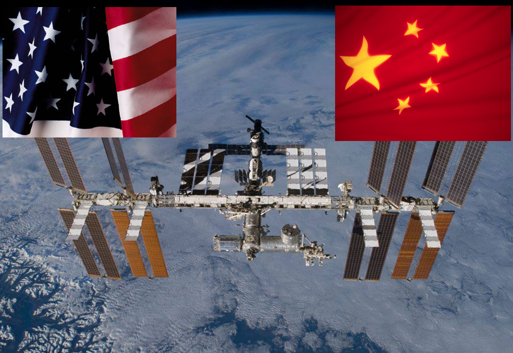 NASA image ISS International Space Station China US flags posted on AMericaSpace