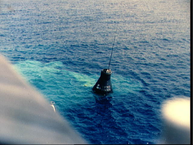 The attempted rescue of the Liberty Bell 7 capsule from the waters of the Atlantic on 21 July 1961. After this image was taken, it would be 38 years - long after Gus Grissom's death - before the spacecraft was recovered and again saw the light of day. Photo Credit: NASA