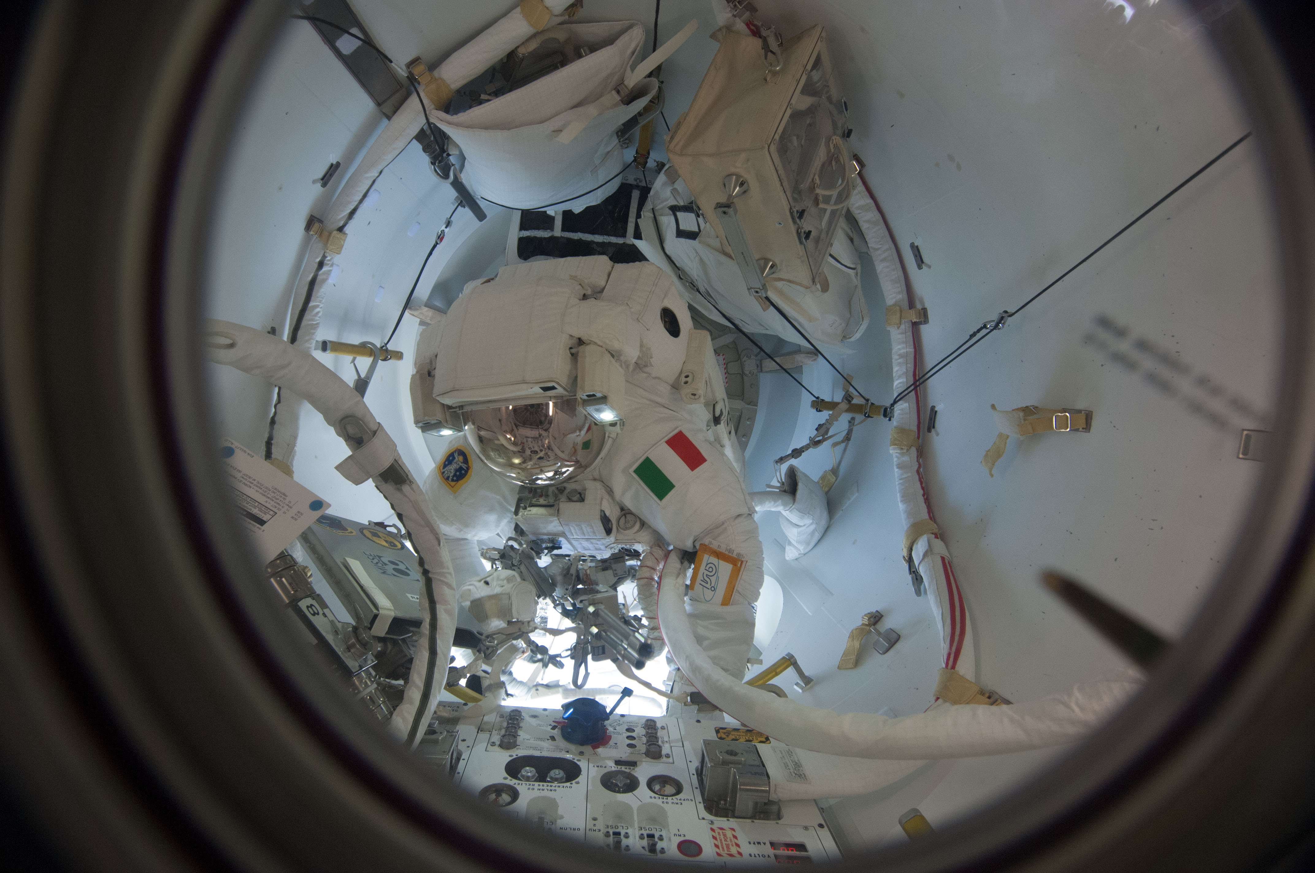On Tuesday, Luca Parmitano—who last week became Italy's first spacewalker—will be venture again out of the Quest airlock with Chris Cassidy. Photo Credit: NASA