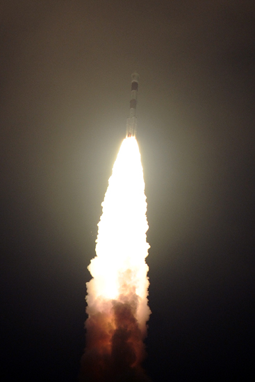 ISRO image of PSLV C22 rocket with IRNSS satellite photo credit ISRO