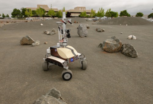 The K10 planetary rover that the ISS astronauts controlled. Photo Credit: NASA/Dominic Hart