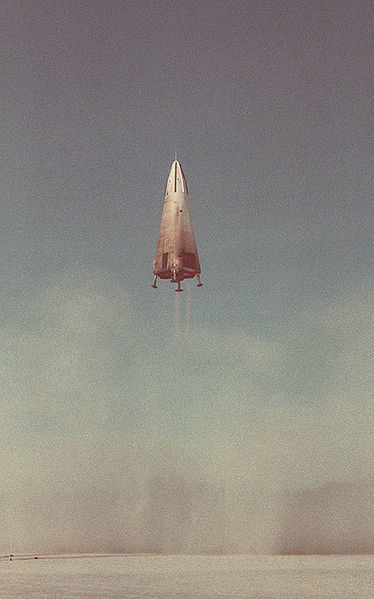 The Delta Clipper's (DC-X) first flight in August 1993 at White Sands Missile Range. Photo Credit: NASA. Posted by AmericaSpace. 