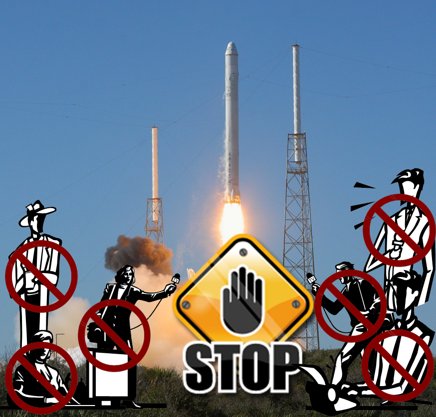 SpaceX's customer on the upcoming launch of the Cassiope mission, MacDonald Ditwiller & Associates Inc., has blocked all media from covering the launch. This is the latest, in a series of issues relating to SpaceX's media relations. Image Credit: Alan Walters / AmericaSpace