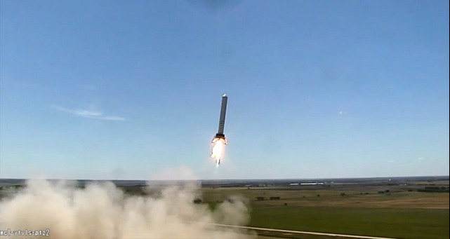 SpaceX image of Grasshopper Falcon 9 test article posted on AmericaSpace