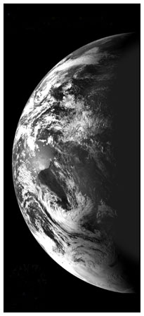 An image of Earth, acquired by India's first lunar mission, Chandrayaan-1. If all goes well on Monday's mission, the GSLV will position itself favourably to launch the Chandrayaan-2 mission in 2015. Photo Credit: ISRO