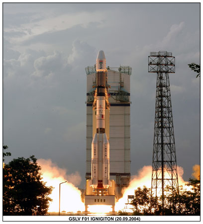 The first operational flight of India’s Geostationary Satellite Launch Vehicle (GSLV)—and its first successful mission—took place in September 2004 and delivered the EDUSAT/GSAT-3 payload into orbit. Photo Credit: ISRO