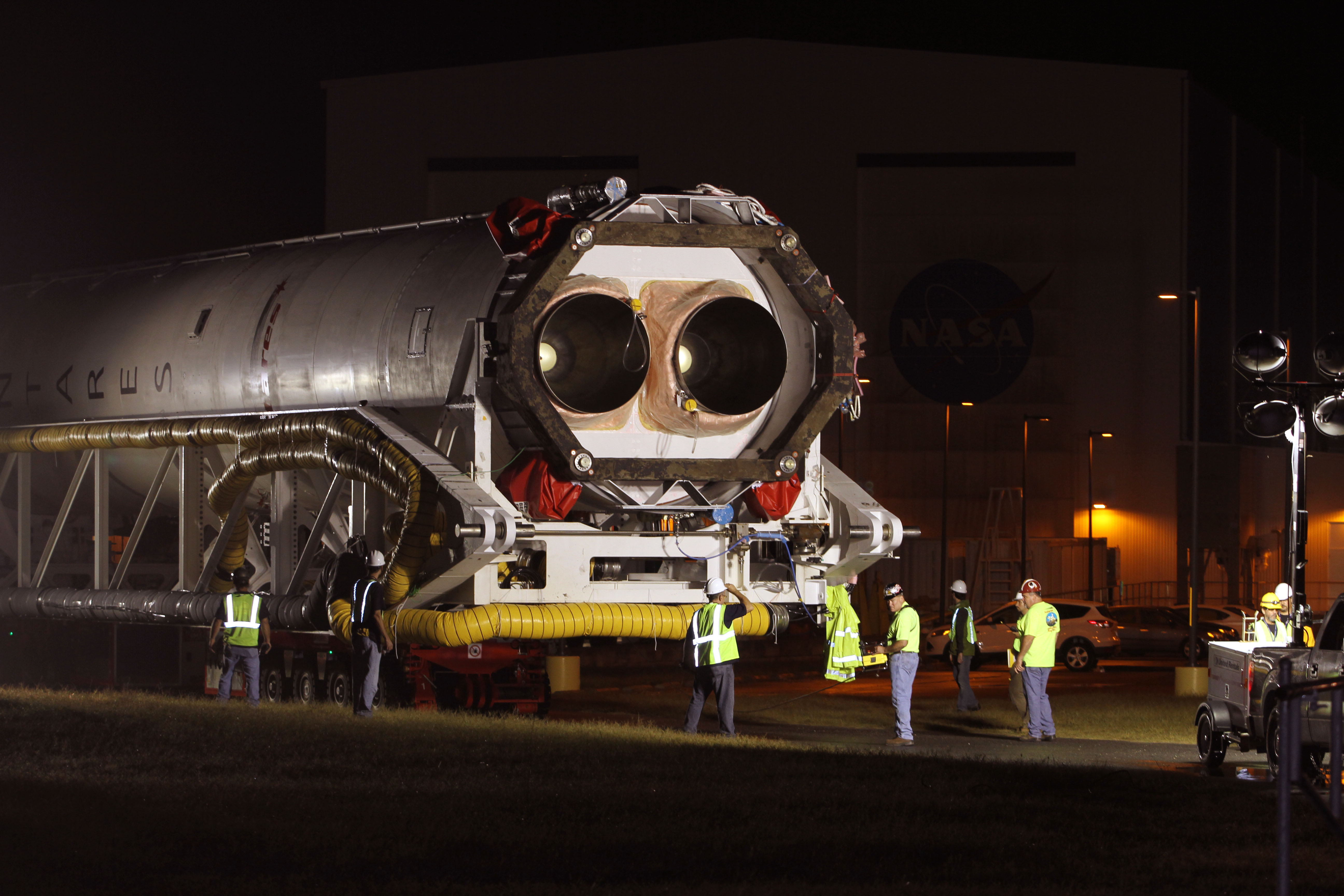 Powered by two Aerojet AJ-26 engines in its first stage, Antares will have the capacity to deliver up to 15,000 pounds to low-Earth orbit. Photo Credit: Orbital Sciences/NASA