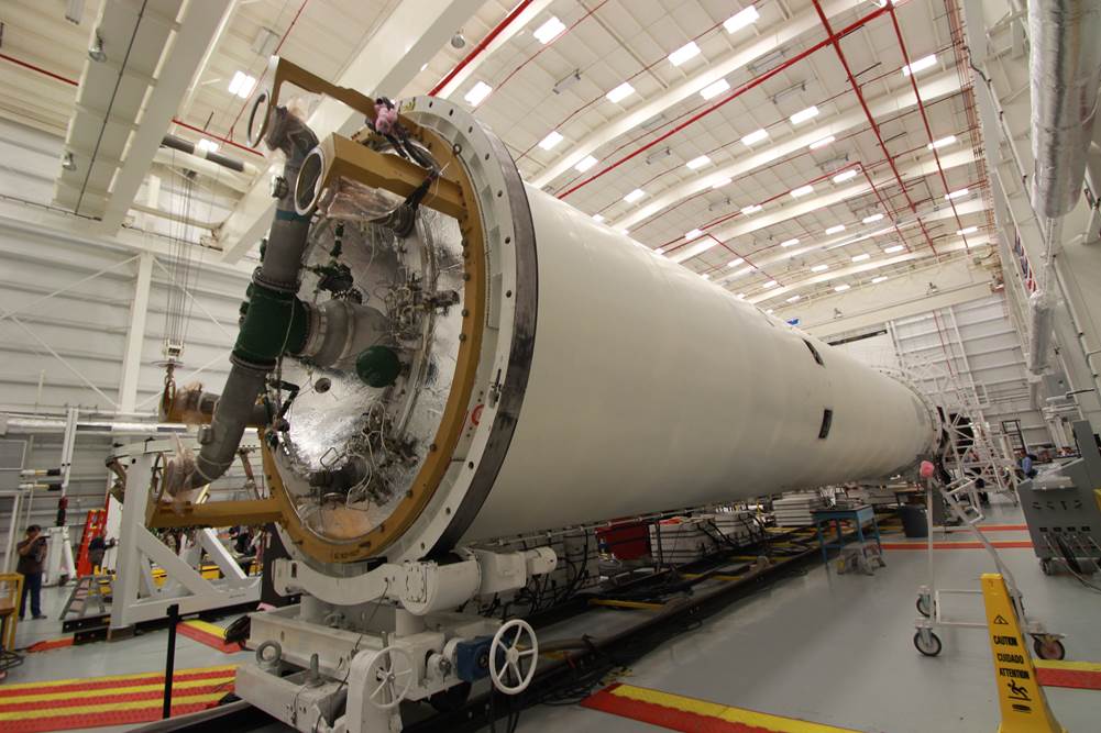 AmericaSpace photo of Antares first stage at Wallops Flight Facility HIF photo credit Alan Walters AmericaSpace