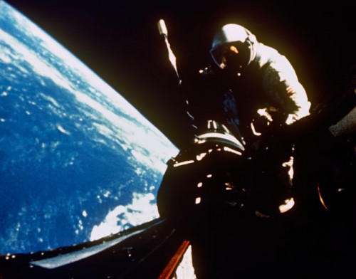 Dick Gordon operates in the vacuum of space during one of his sessions of EVA on Gemini XI. Photo Credit: NASA