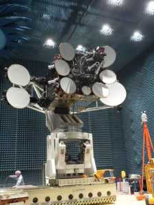 The AMOS-4 payload undergoes pre-flight testing. Photo Credit: Israel Aerospace Industries (IAI)