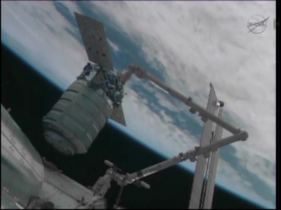 More than a year later than originally planned, and after many developmental headaches, Orbital Sciences Corp. achieved success in triumphant fashion with the arrival of the first Cygnus cargo ship at the International Space Station. The cargo ship is due to depart next week. Photo Credit: NASA 