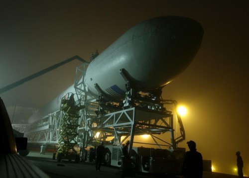 Tweeted by SpaceX CEO Elon Musk last week, the Falcon 9 v1.1 boasts uprated Merlin-1D engines and a 43-foot-long bullet-like payload fairing to encapsulate the CASSIOPE payload. Photo Credit: SpaceX/Elon Musk 