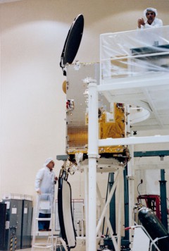 Insat-1B undergoes final checkout, ahead of launch. Photo Credit: NASA