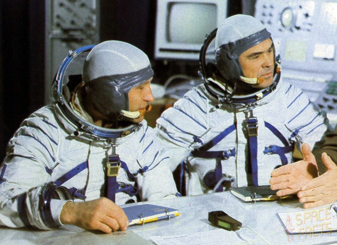 In April 1975, cosmonauts Oleg Makarov (left) and Vasili Lazarev endured one of the most harrowing missions in the annals of human space exploration. Photo Credit: Joachim Becker / SpaceFacts.de