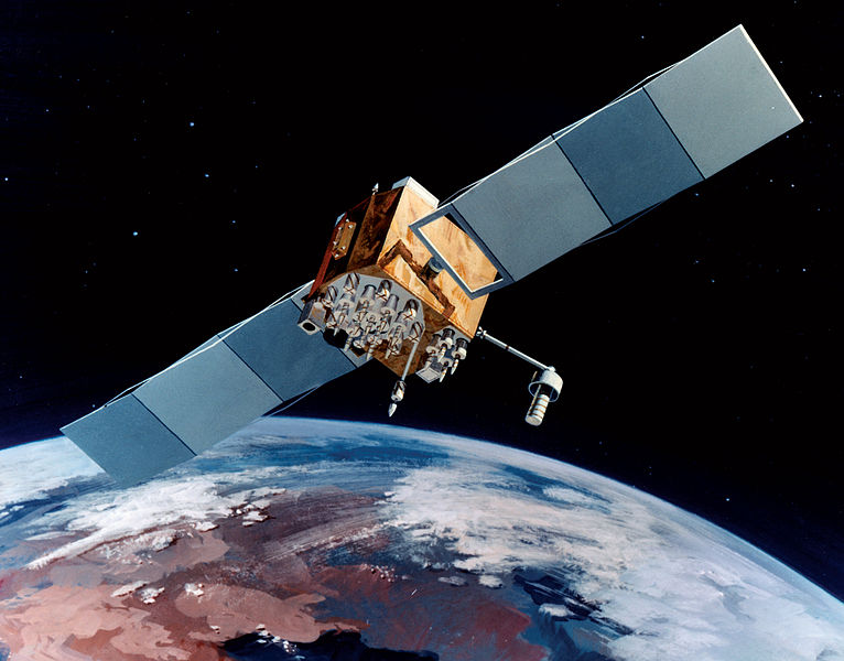 Artist's impression of a Block IIF GPS satellite in orbit.  Image Credit: U.S. Air Force