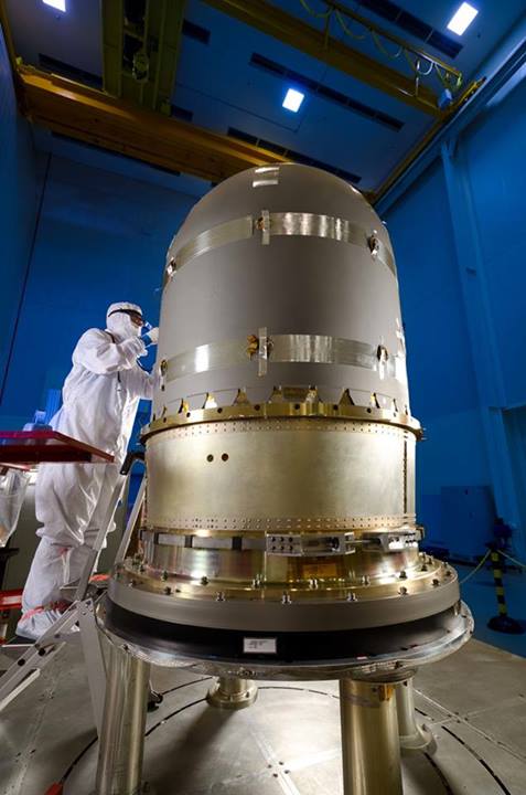 MAVEN's hydrazine propellant tank.  Photo Credit: Lockheed Martin