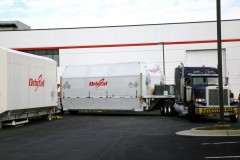 Orbital's next Cygnus Service Module, for the ORB-1 mission, scheduled to launch in December, began its journey to Wallops Island, Va., yesterday. Photo Credit: Orbital Sciences Corp.