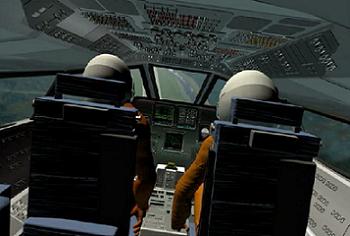 An artist's concept of the crew's point-of-view onboard Dream Chaser in the moments before landing.  Image Credit: SNC 