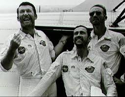 Exultant and exhausted, the crew of Apollo 7 greets well-wishers after the second-longest U.S. manned spaceflight at the time. Photo Credit: NASA