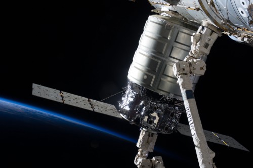The Orbital ATK Cygnus spacecraft on a previous ISS resupply flight for NASA. Photo Credit: NASA
