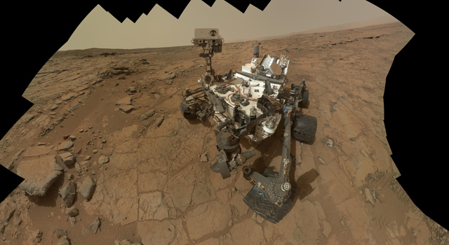 This self-portrait of NASA's Mars rover Curiosity combines 66 exposures taken by the rover's Mars Hand Lens Imager (MAHLI) during the 177th Martian day, or sol, of Curiosity's work on Mars (Feb. 3, 2013). Image credit: NASA/JPL-Caltech/MSSS  