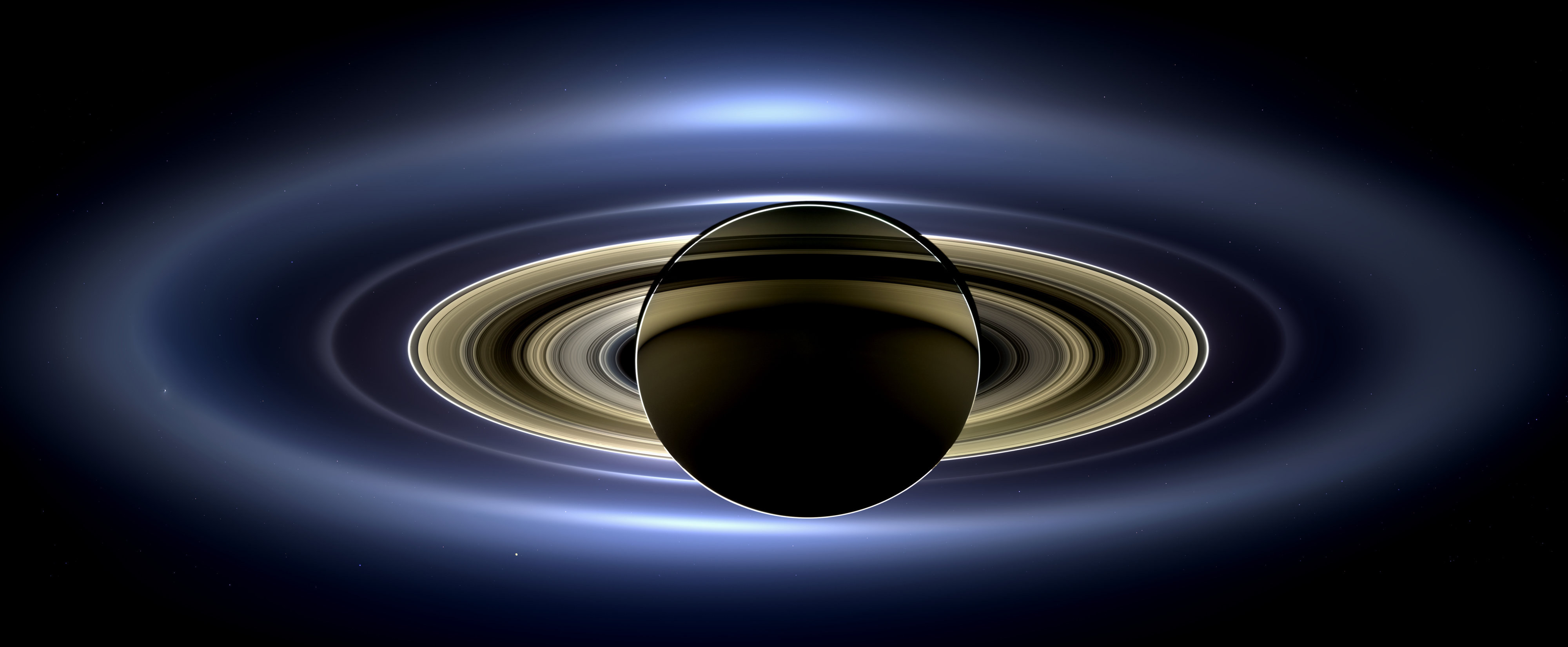 NASA’s Cassini spacecraft took this natural-color portrait on July 19, 2013, which is the first image to show Saturn, its moons and rings, plus Earth, Venus and Mars, all together. Image & caption credit: NASA/JPL-Caltech/SSI