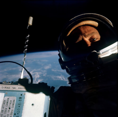 With a recognized background in orbital rendezvous mechanics, Buzz Aldrin's work was instrumental in the successful docking between Gemini XII and its Agena target. He also participated in several periods of EVA. Photo Credit: NASA