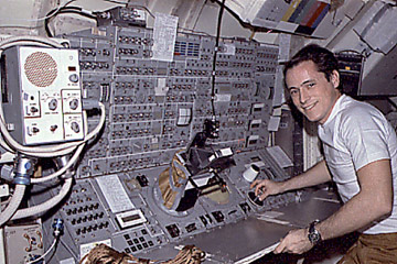 Ed Gibson, pictured at the controls of Skylab's Apollo Telescope Mount (ATM). Photo Credit: NASA