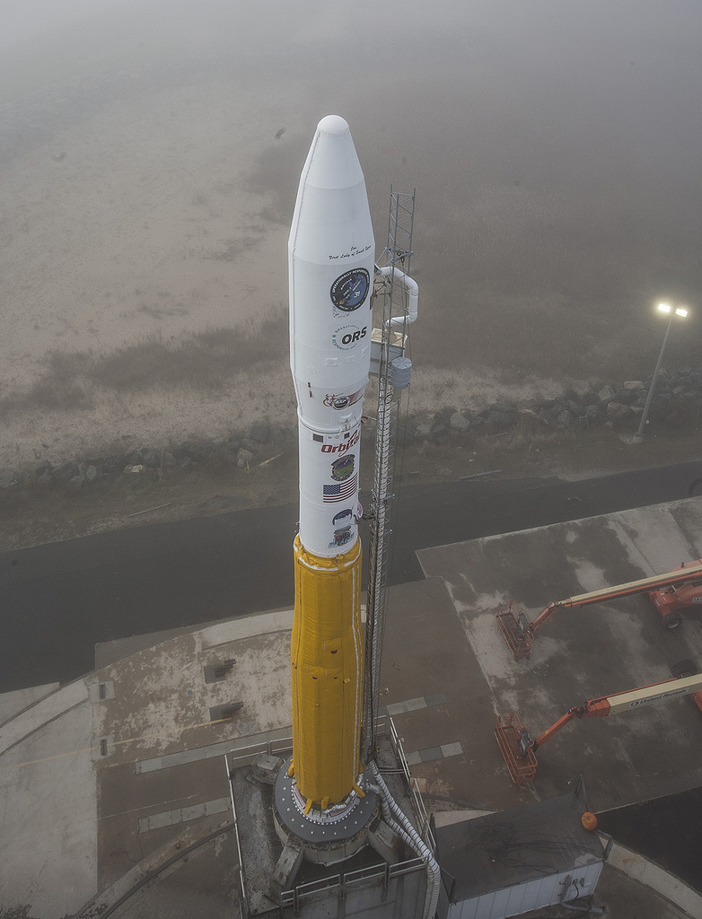 High-angle view of the Minotaur-1 vehicle for the ORS-3 during pre-launch checkout. Photo Credit: Ball Aerospace