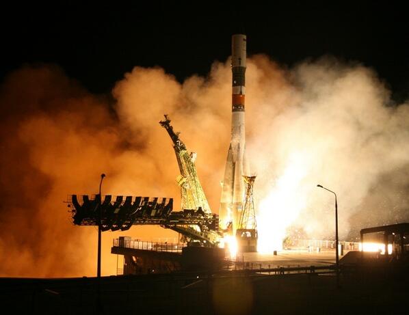 Mounted atop a descendent of Sergei Korolev's R-7 missile, Progress M-21M is on its way to the International Space Station, having lifted off at 2:53 a.m. local time Tuesday, 26 November (3:53 p.m. EST Monday, 25 November), carrying payloads and supplies to the Expedition 38 crew. Photo Credit: Roscosmos