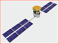 Possible configuration of the Raduga-1M satellite platform. Image Credit: ISS Reshetnev/RussianSpaceWeb.com