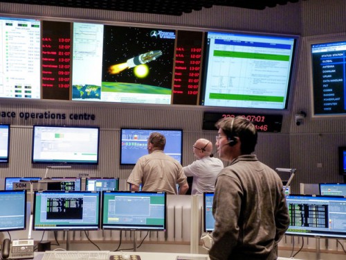 A dress-rehearsal for the Swarm launch and post-launch activities took place at the European Space Operations Centre (ESOC) in Darmstadt, Germany, on Wednesday, 20 November. Photo Credit: ESA