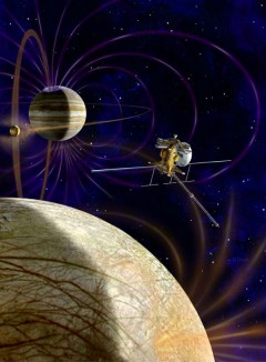 An artist's concept of the proposed Europa Clipper mission. Image Credit: NASA/ESA. 