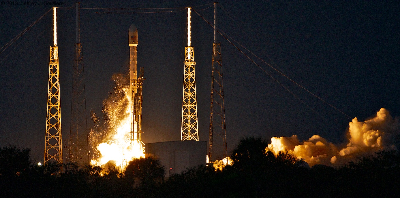 SpaceX will kick off 2013 with their Falcon-9 v1.1 rocket on its third flight this Friday, Jan. 3, to deliver the Thaicom-6 satellite into orbit for Thaicom PLC.  Photo Credit: AmericaSpace /  Jeffrey J. Soulliere