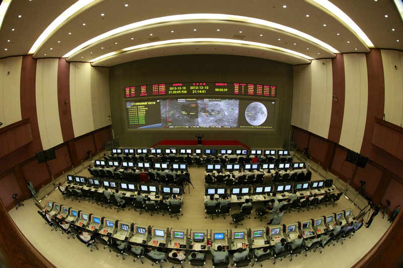 Inside China's mission control center in Beijing for the landing of their rover on the moon.  Photo Credit: China Aerospace Science and Technology Corporation