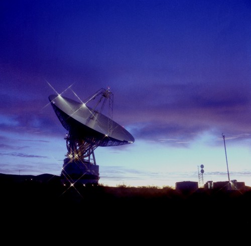 The 70m antenna at Goldstone, California, one of the Deep Space Network facilities.  The DSN celebrates this month, its 50th anniversary of history-making operations. Image Credit: NASA/JPL-Caltech